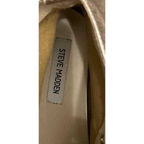 Steve Madden Gold & Glitter High-Top Sneakers With Studded Toes Size 6M - Picture 7 of 7